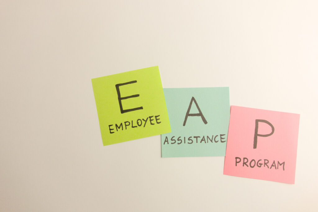 EAP employee assistance program acronym isolated on white background